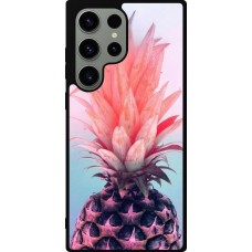 Coque Samsung Galaxy S23 Ultra - Silicone rigide noir Purple Pink Pineapple