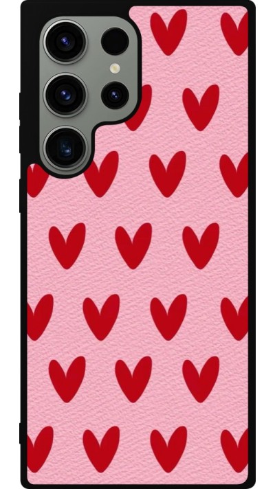 Samsung Galaxy S23 Ultra Case Hülle - Silikon schwarz Saint Valentines Day 26 Pattern heart