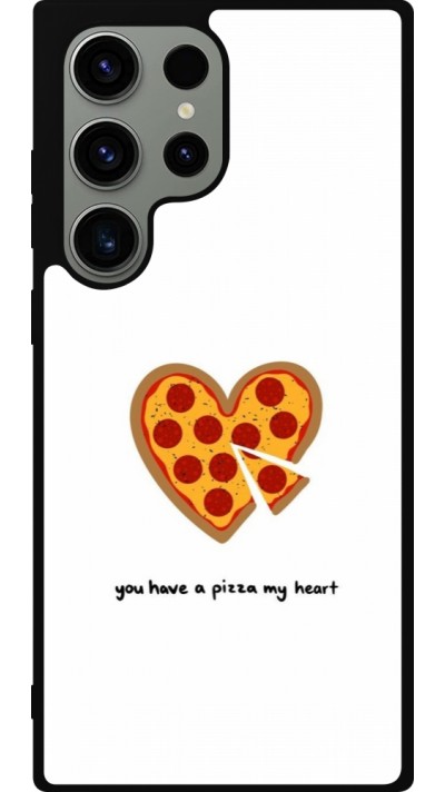 Samsung Galaxy S23 Ultra Case Hülle - Silikon schwarz Saint Valentines Day 26 You have my pizza heart
