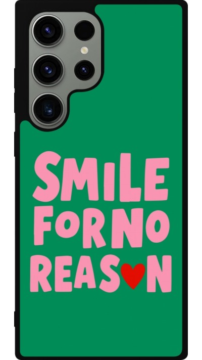 Coque Samsung Galaxy S23 Ultra - Silicone rigide noir Smile for no reason 2026