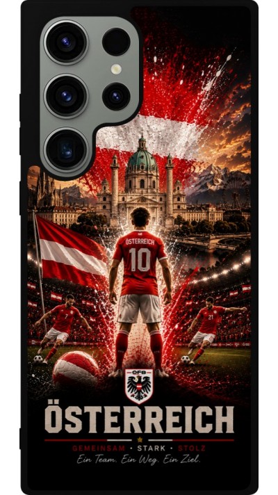 Samsung Galaxy S23 Ultra Case Hülle - Silikon schwarz Fussball Österreich splash 2026