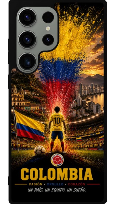 Samsung Galaxy S23 Ultra Case Hülle - Silikon schwarz Fussball Kolumbien splash 2026