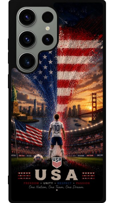 Samsung Galaxy S23 Ultra Case Hülle - Silikon schwarz Fussball Vereinigten Staaten splash 2026