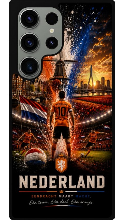Samsung Galaxy S23 Ultra Case Hülle - Silikon schwarz Fussball Niederlande splash 2026