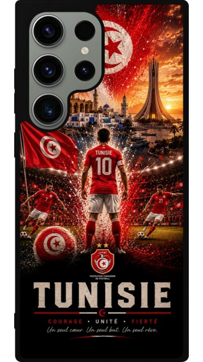 Samsung Galaxy S23 Ultra Case Hülle - Silikon schwarz Fussball Tunesien splash 2026