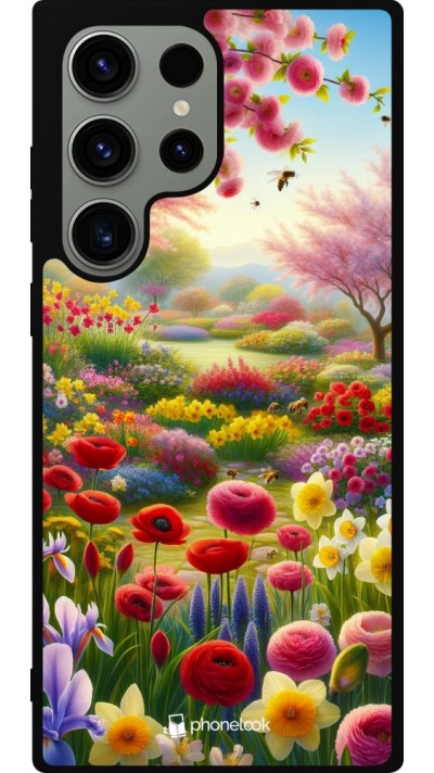 Coque Samsung Galaxy S23 Ultra - Silicone rigide noir Spring 25 Bouquet printemps