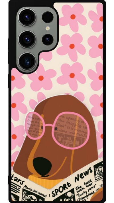 Samsung Galaxy S23 Ultra Case Hülle - Silikon schwarz Dog with newspaper Spring 2026