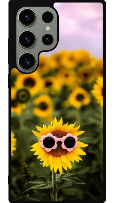 Samsung Galaxy S23 Ultra Case Hülle - Silikon schwarz Sunflower with glasses Spring 2026