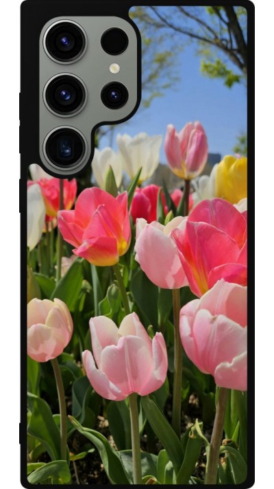Samsung Galaxy S23 Ultra Case Hülle - Silikon schwarz Tulips Spring 2026
