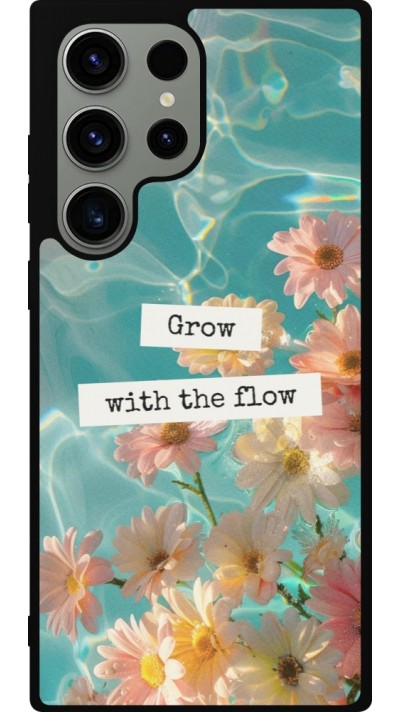 Samsung Galaxy S23 Ultra Case Hülle - Silikon schwarz Summer 2025 Grow with the flow