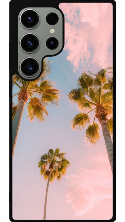 Samsung Galaxy S23 Ultra Case Hülle - Silikon schwarz Summer 2025 Palmiers