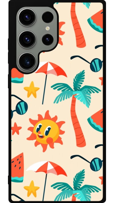 Samsung Galaxy S23 Ultra Case Hülle - Silikon schwarz Summer 2025 Pattern soleil