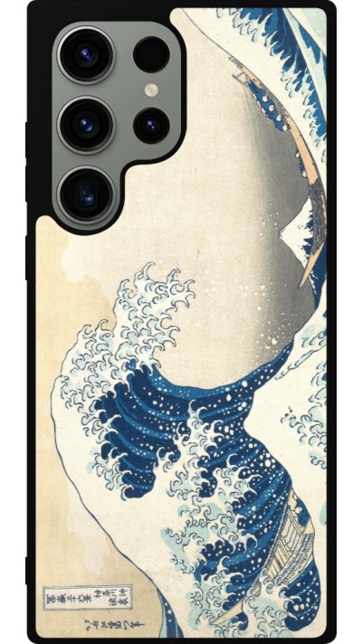Samsung Galaxy S23 Ultra Case Hülle - Silikon schwarz Kunstbild - Die große Welle vor Kanagawa - Hokusai