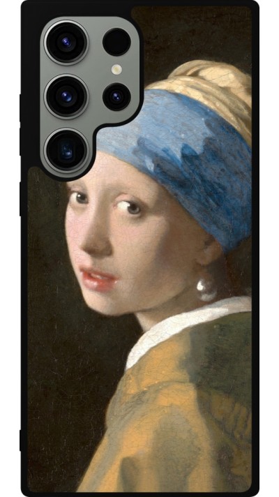Samsung Galaxy S23 Ultra Case Hülle - Silikon schwarz Kunstbild - Das Mädchen mit dem Perlenohrring - Jan Vermeer