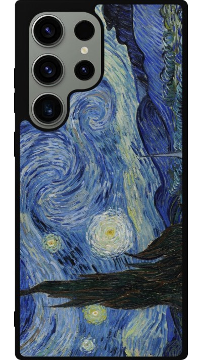 Samsung Galaxy S23 Ultra Case Hülle - Silikon schwarz Kunstbild - Sternennacht - Van Gogh