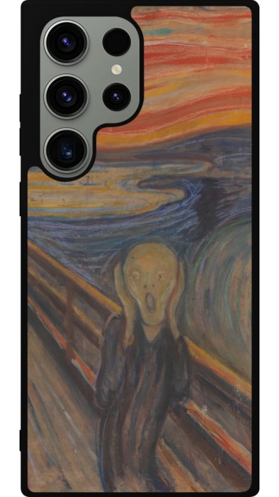 Samsung Galaxy S23 Ultra Case Hülle - Silikon schwarz Kunstbild - Der Schrei - Edvard Munch