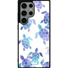 Samsung Galaxy S23 Ultra Case Hülle - Silikon schwarz Turtles pattern watercolor