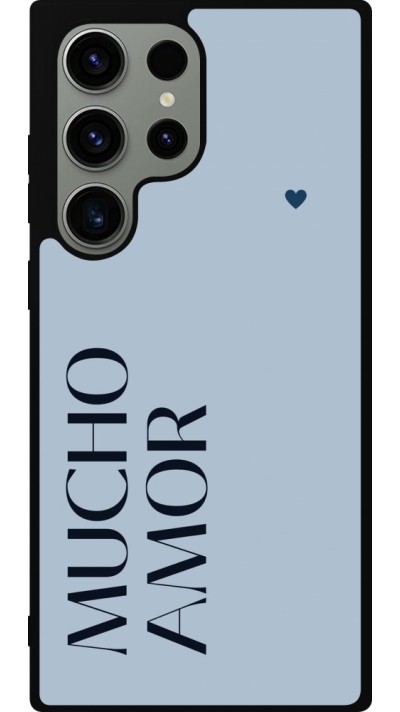 Coque Samsung Galaxy S23 Ultra - Silicone rigide noir Valentine 2024 mucho amor azul