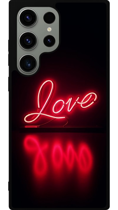 Coque Samsung Galaxy S23 Ultra - Silicone rigide noir Valentine 2025 Neon Love