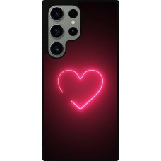 Samsung Galaxy S23 Ultra Case Hülle - Silikon schwarz Valentine 2023 single neon heart
