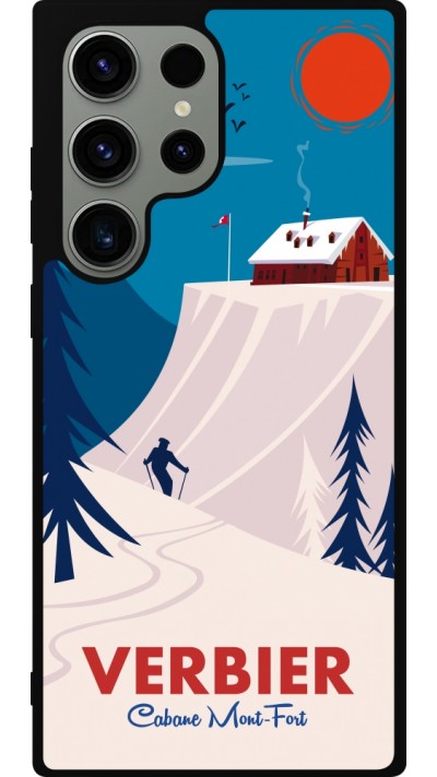 Samsung Galaxy S23 Ultra Case Hülle - Silikon schwarz Verbier Cabane Mont-Fort