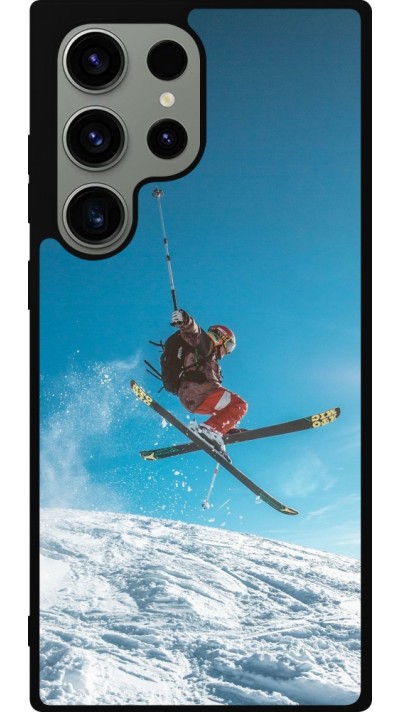 Samsung Galaxy S23 Ultra Case Hülle - Silikon schwarz Winter 22 Ski Jump
