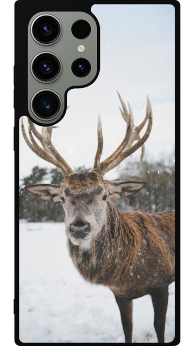 Coque Samsung Galaxy S23 Ultra - Silicone rigide noir Winter 25 Winter reindeer