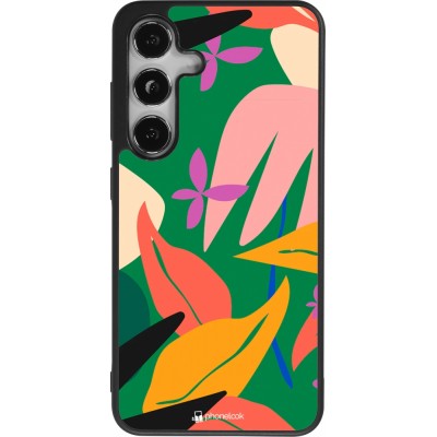 Samsung Galaxy S24 Case Hülle - Silikon schwarz Abstract Jungle
