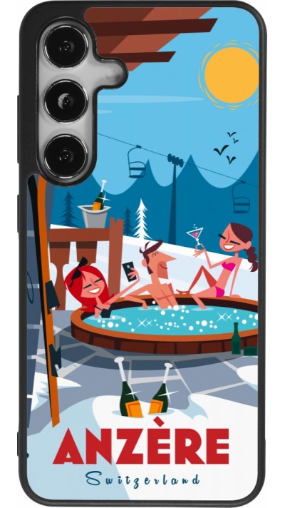 Samsung Galaxy S24 Case Hülle - Silikon schwarz Anzère Mountain Jacuzzi