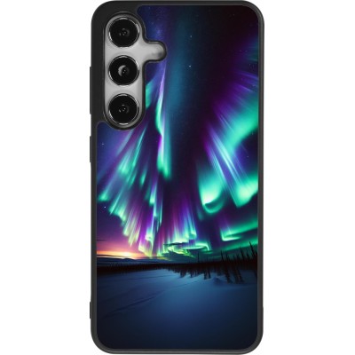 Samsung Galaxy S24 Case Hülle - Silikon schwarz Funkelndes Nordlicht
