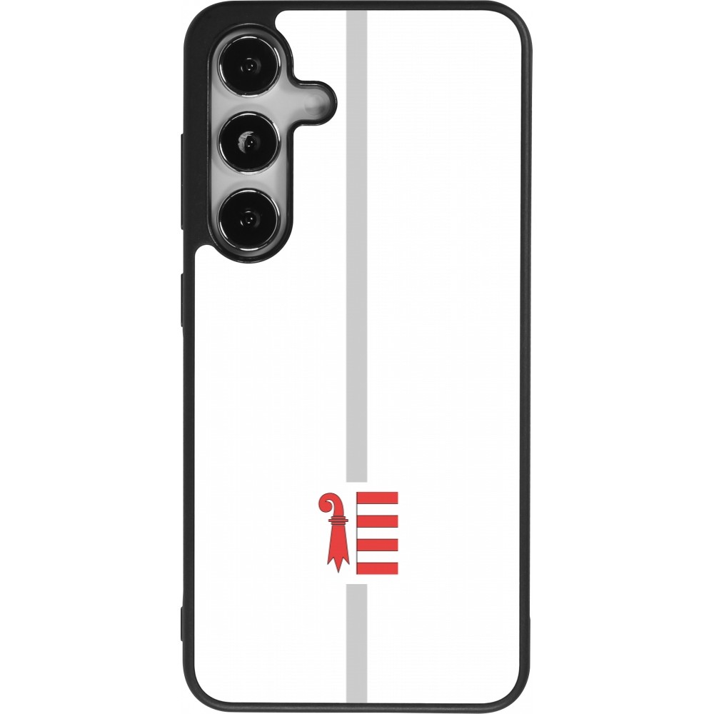Samsung Galaxy S24 Case Hülle - Silikon schwarz Kanton JU weiss