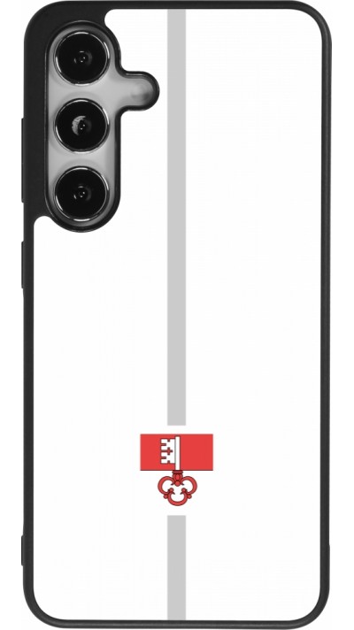 Samsung Galaxy S24 Case Hülle - Silikon schwarz Kanton OW weiss