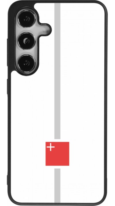 Samsung Galaxy S24 Case Hülle - Silikon schwarz Kanton SZ weiss