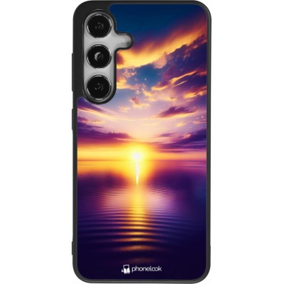 Samsung Galaxy S24 Case Hülle - Silikon schwarz Sonnenuntergang gelb violett