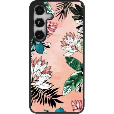 Samsung Galaxy S24 Case Hülle - Silikon schwarz Flowers Artprint