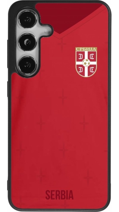 Samsung Galaxy S24 Case Hülle - Silikon schwarz Serbien 2022 personalisierbares Fussballtrikot Samsung Galaxy S24 Case Hülle - Silikon schwarz Serbien 2022 personalisierbares Fussballtrikot