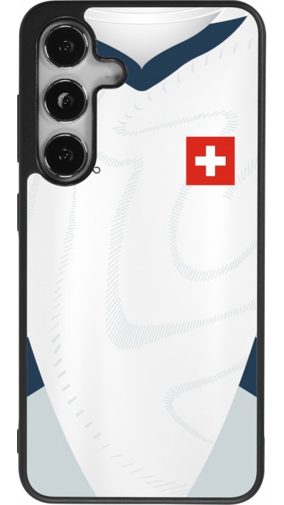 Samsung Galaxy S24 Case Hülle - Silikon schwarz Schweiz Away personalisierbares Fussballtrikot Samsung Galaxy S24 Case Hülle - Silikon schwarz Schweiz Away personalisierbares Fussballtrikot