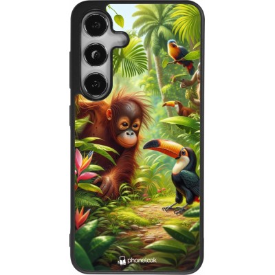 Samsung Galaxy S24 Case Hülle - Silikon schwarz Tropischer Dschungel Tayrona