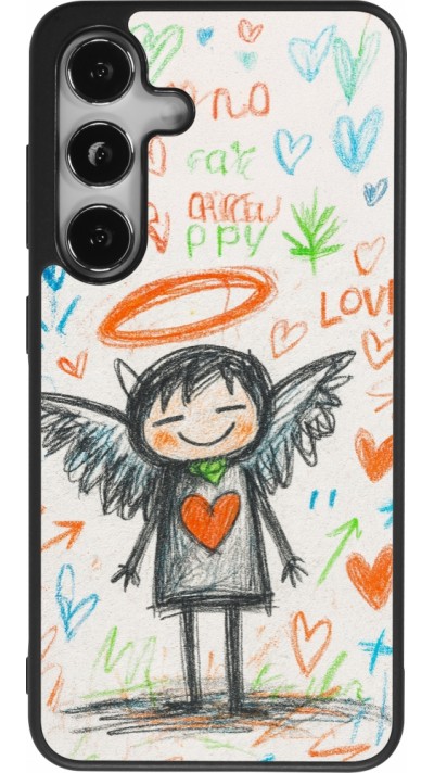 Samsung Galaxy S24 Case Hülle - Silikon schwarz Little Angel Sketch Love