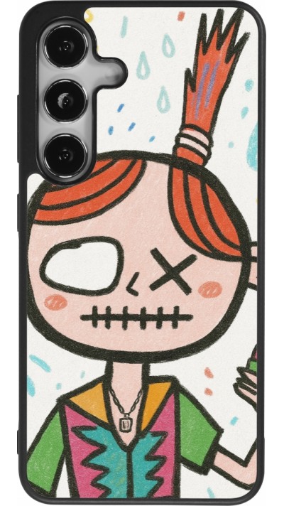 Samsung Galaxy S24 Case Hülle - Silikon schwarz Little Girl Sketch