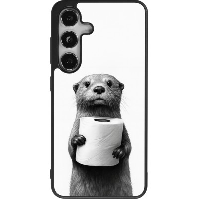 Samsung Galaxy S24 Case Hülle - Silikon schwarz Otter Toilettenpapier