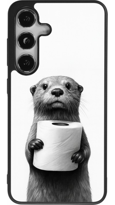 Samsung Galaxy S24 Case Hülle - Silikon schwarz Otter Toilettenpapier