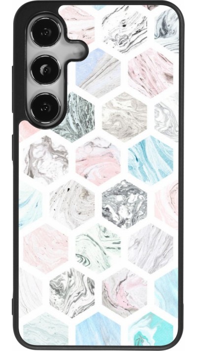 Samsung Galaxy S24 Case Hülle - Silikon schwarz Marble Everything