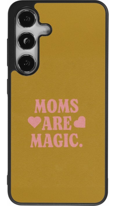 Coque Samsung Galaxy S24 - Silicone rigide noir Mom 2026 Are Magic