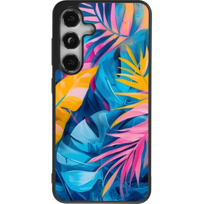 Samsung Galaxy S24 Case Hülle - Silikon schwarz Palms Blue