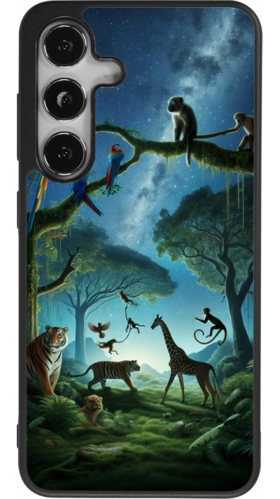 Samsung Galaxy S24 Case Hülle - Silikon schwarz Paradies der exotischen Tiere Samsung Galaxy S24 Case Hülle - Silikon schwarz Paradies der exotischen Tiere