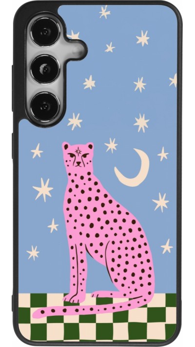 Coque Samsung Galaxy S24 - Silicone rigide noir Pink leopard with stars 2026