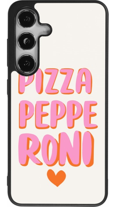 Coque Samsung Galaxy S24 - Silicone rigide noir Pizza pepperoni 2026