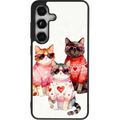 Samsung Galaxy S24 Case Hülle - Silikon schwarz Saint Valentines Day 26 Cat Love