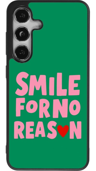 Coque Samsung Galaxy S24 - Silicone rigide noir Smile for no reason 2026